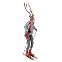 Clayre & Eef Weihnachtsdekorationsfigur Hirsch 19x15x65 cm Braun Metall