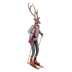 Clayre & Eef Weihnachtsdekorationsfigur Hirsch 19x15x65 cm Braun Metall