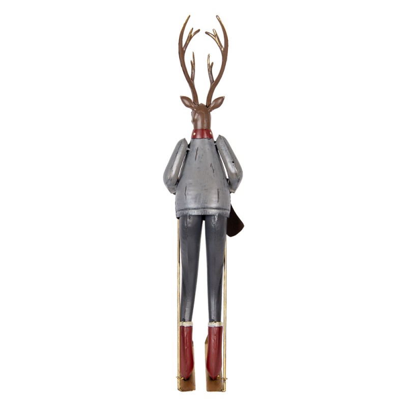 Clayre & Eef Weihnachtsdekorationsfigur Hirsch 19x15x65 cm Braun Metall