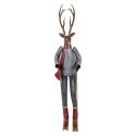Clayre & Eef Weihnachtsdekorationsfigur Hirsch 19x15x65 cm Braun Metall