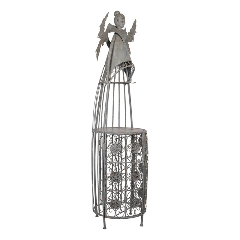 Clayre & Eef Portabottiglie di vino Angelo 79x62x207 cm Grigio Metallo