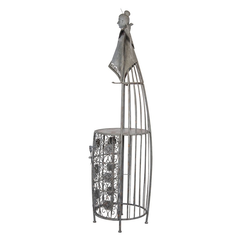 Clayre & Eef Portabottiglie di vino Angelo 79x62x207 cm Grigio Metallo