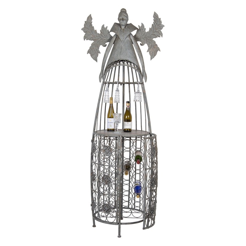 Clayre & Eef Portabottiglie di vino Angelo 79x62x207 cm Grigio Metallo