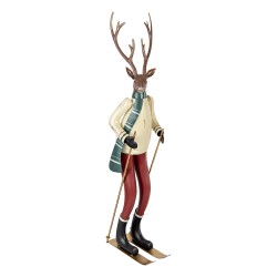 Clayre & Eef Christmas Decoration Figurine Deer 19x15x65 cm Brown Metal