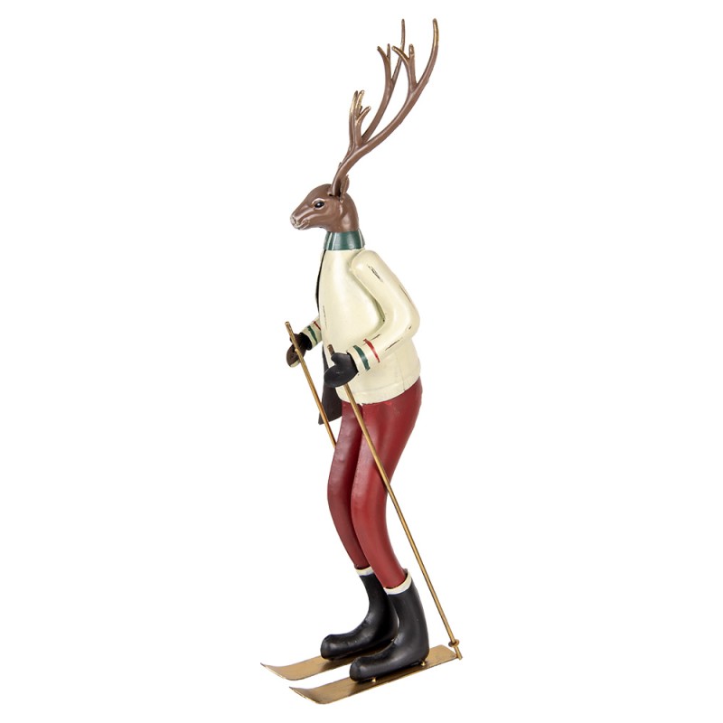 Clayre & Eef Christmas Decoration Figurine Deer 19x15x65 cm Brown Metal