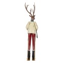 Clayre & Eef Christmas Decoration Figurine Deer 19x15x65 cm Brown Metal