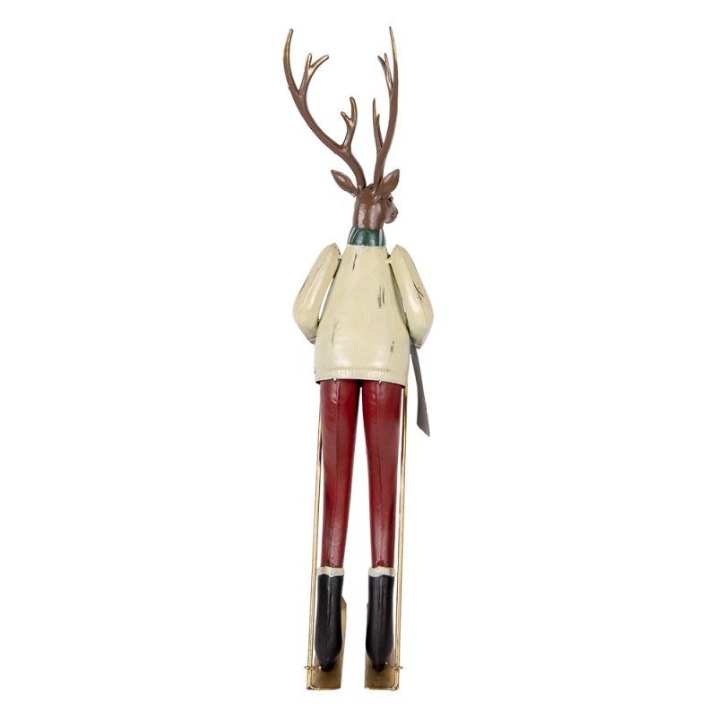 Clayre & Eef Christmas Decoration Figurine Deer 19x15x65 cm Brown Metal