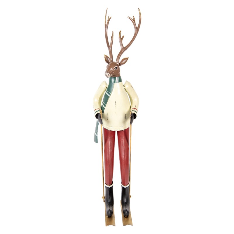 Clayre & Eef Christmas Decoration Figurine Deer 19x15x65 cm Brown Metal