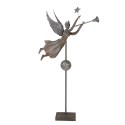 Clayre & Eef Christmas Decoration Figurine Angel 93x30x135 cm Grey Metal