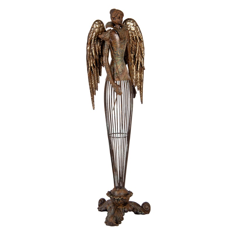 Clayre & Eef Image de décoration Ange 17x15x54 cm Marron Métal