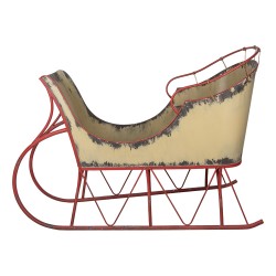 Clayre & Eef Grande Slitta di Natale 156x73x104 cm Beige Metallo