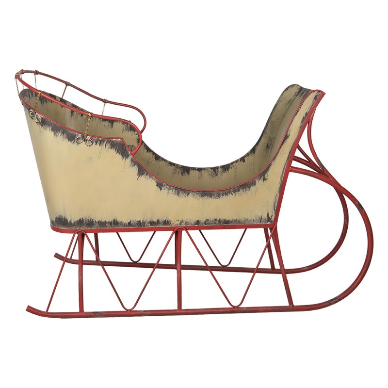 Clayre & Eef Weihnachtsschlitten Grosser 156x73x104 cm Beige Metall