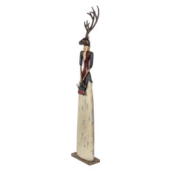 Clayre & Eef Decorative Figurine Deer 17x10x86 cm Brown Metal