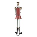 Clayre & Eef Statuetta decorativa di Natale Schiaccianoci 39x39x174 cm Rosso Metallo