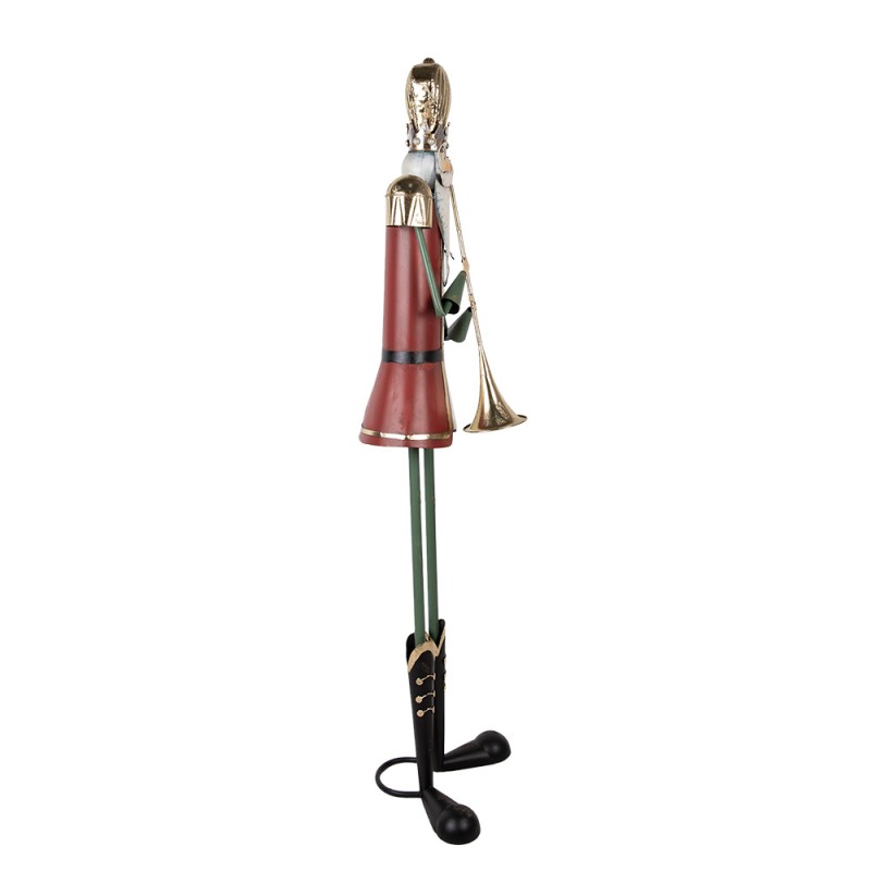 Clayre & Eef Statuetta decorativa di Natale Schiaccianoci 39x39x174 cm Rosso Metallo