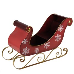Clayre & Eef Weihnachtsschlitten Grosser 112x40x68 cm Rot Metall