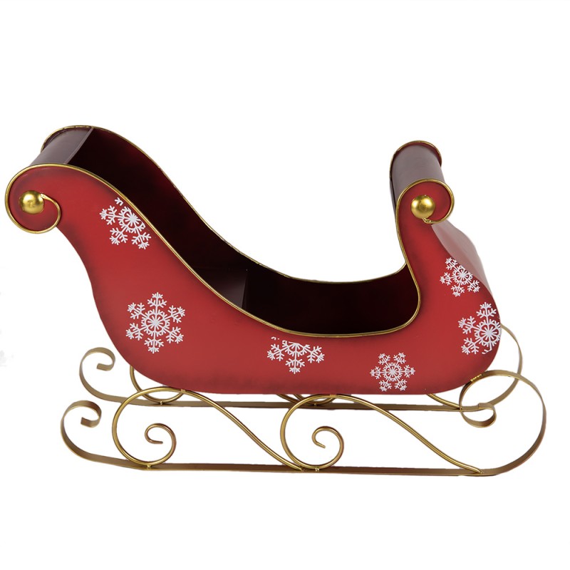 Clayre & Eef Weihnachtsschlitten Grosser 112x40x68 cm Rot Metall