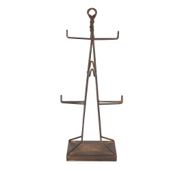 Clayre & Eef Porte-tasses 16x16x38 cm Marron Métal