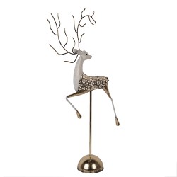Clayre & Eef Decorative Figurine Deer 36x12x72 cm Gold colored Metal