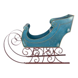 Clayre & Eef Grande Slitta di Natale 137x50x98 cm Blu Metallo