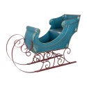 Clayre & Eef Traîneau de Noël Grand 137x50x98 cm Bleu Métal