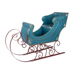 Clayre & Eef Grande Slitta di Natale 137x50x98 cm Blu Metallo