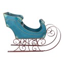 Clayre & Eef Traîneau de Noël Grand 137x50x98 cm Bleu Métal