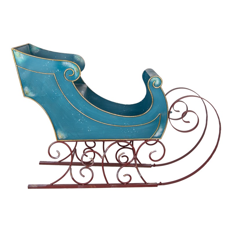 Clayre & Eef Traîneau de Noël Grand 137x50x98 cm Bleu Métal