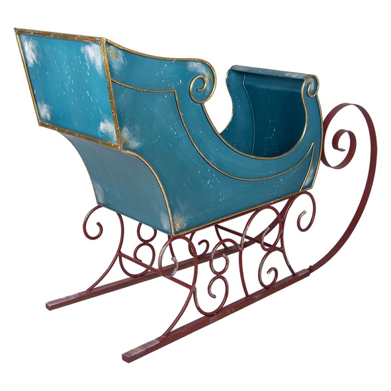 Clayre & Eef Traîneau de Noël Grand 137x50x98 cm Bleu Métal