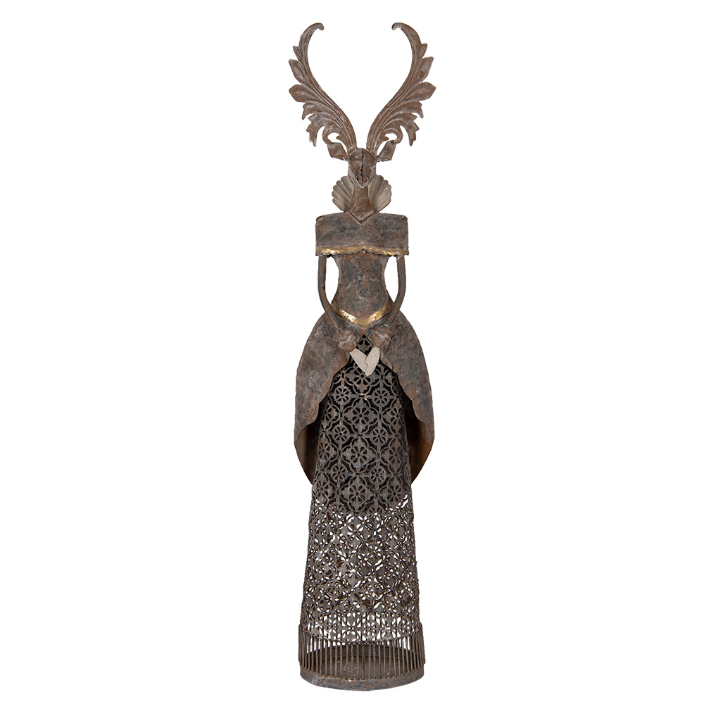 Clayre & Eef Decoratie Beeld Hert 20x11x81 cm Bruin Metaal afbeelding 1