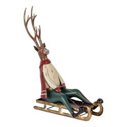 Clayre & Eef Decoratie Beeld Hert 30x12x32 cm Bruin Metaal