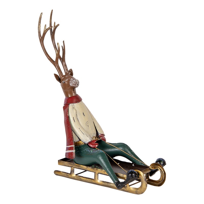 Clayre & Eef Decoratie Beeld Hert 30x12x32 cm Bruin Metaal