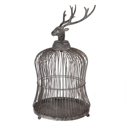 Clayre & Eef Decorazione gabbia Ø 26x50 cm Grigio Metallo
