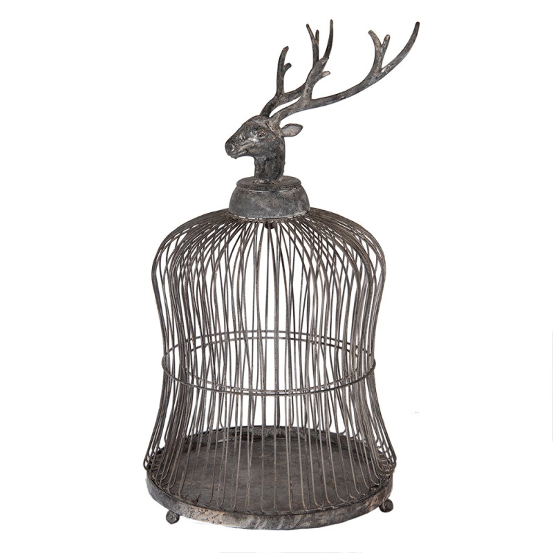 Clayre & Eef Decorazione gabbia Ø 26x50 cm Grigio Metallo