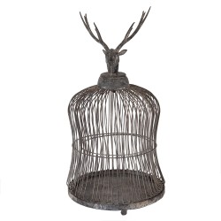 Clayre & Eef Decorazione gabbia Ø 26x50 cm Grigio Metallo