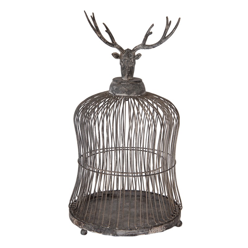 Clayre & Eef Decorazione gabbia Ø 26x50 cm Grigio Metallo