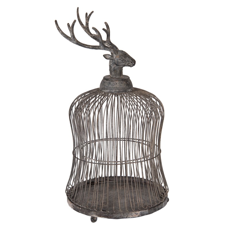 Clayre & Eef Decorazione gabbia Ø 26x50 cm Grigio Metallo