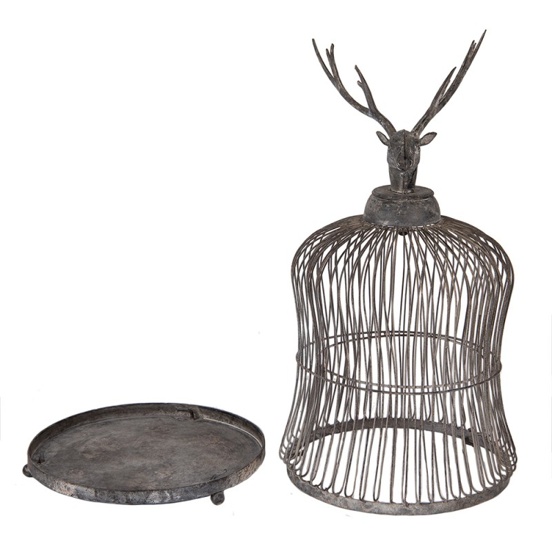 Clayre & Eef Decorazione gabbia Ø 26x50 cm Grigio Metallo