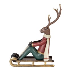 Clayre & Eef Decoratie Beeld Hert 27x10x31 cm Bruin Metaal