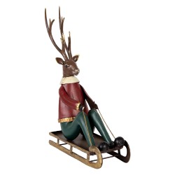 Clayre & Eef Decoratie Beeld Hert 27x10x31 cm Bruin Metaal