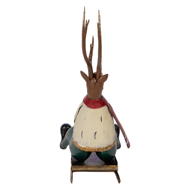 Clayre & Eef Decoratie Beeld Hert 27x10x31 cm Bruin Metaal