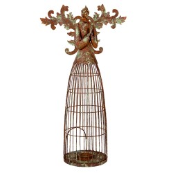 Clayre & Eef Kandelaar Engel 29x17x58 cm Bruin Metaal