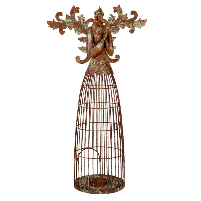 Clayre & Eef Kandelaar Engel 29x17x58 cm Bruin Metaal