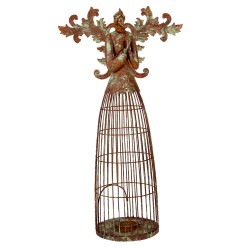 Clayre & Eef Kandelaar Engel 29x17x58 cm Bruin Metaal