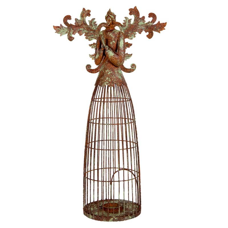 Clayre & Eef Kandelaar Engel 29x17x58 cm Bruin Metaal