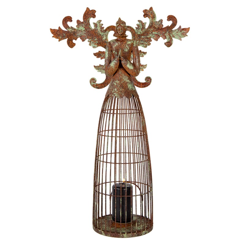 Clayre & Eef Kandelaar Engel 29x17x58 cm Bruin Metaal
