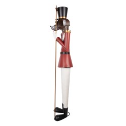 Clayre & Eef Kerstdecoratie Beeld Notenkraker 50x41x189 cm Rood Metaal