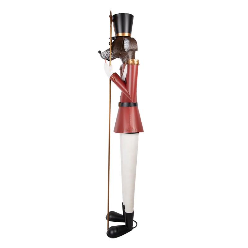 Clayre & Eef Kerstdecoratie Beeld Notenkraker 50x41x189 cm Rood Metaal