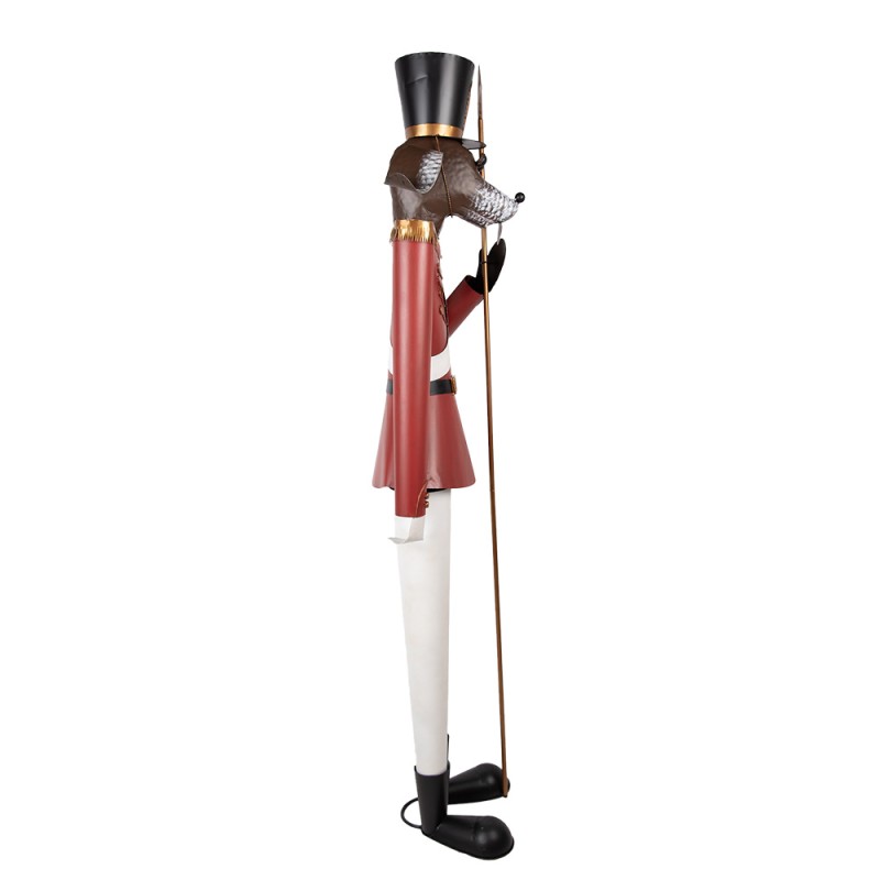 Clayre & Eef Kerstdecoratie Beeld Notenkraker 50x41x189 cm Rood Metaal