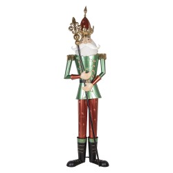 Clayre & Eef Statuetta decorativa Schiaccianoci 64x48x235 cm Verde Rosso Metallo